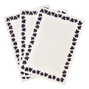8 Menu Cards with Patterned Border in Navy