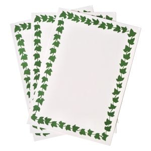 8 Menu Cards with Patterned Border in Pea Green