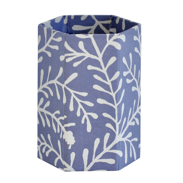 Pencil Pot covered in Sprig Harebell patterned paper