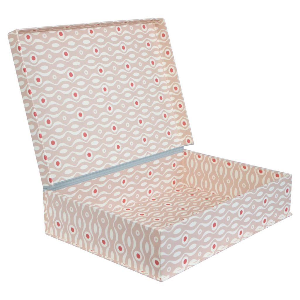 Pink Patterned A4 File A4 Box File Persephone Pink and Raspberry | Cambridge Imprint