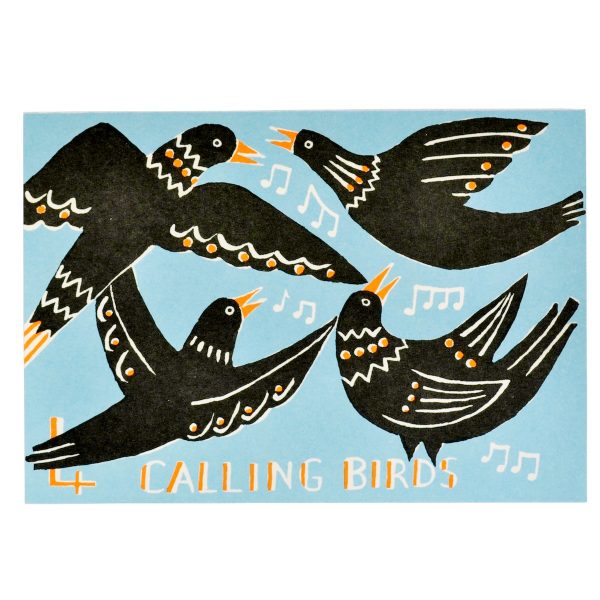 Cambridge Imprint Four Calling Birds greeting card