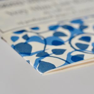 Very Slim List Book with patterned cover in Dappled Blue