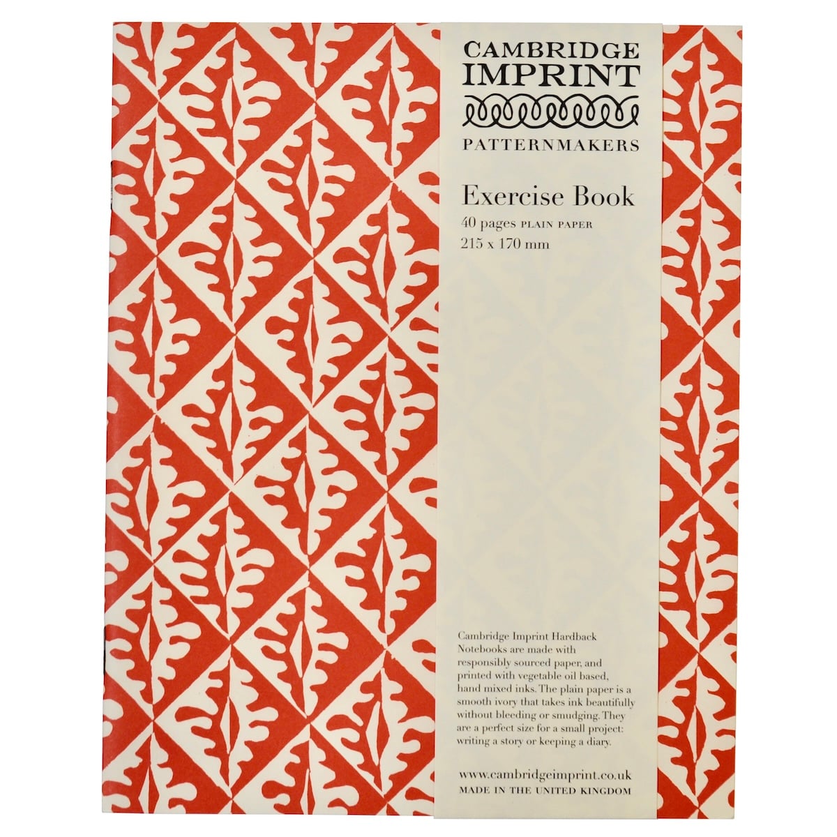 Exercise Book Oak Leaves Red - Cambridge Imprint