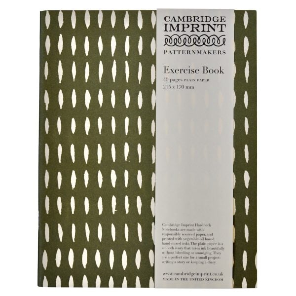 Cambridge Imprint Slim Exercise Book Seed Olive
