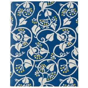 Exercise Book with Deep Marine Blue and Acid Yellow patterned cover