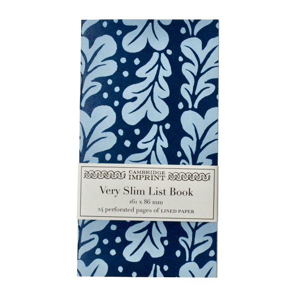 Very Slim List Book with patterned cover in Quercus Midnight
