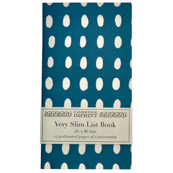 Very Slim List Book with Bean Kingfisher covers