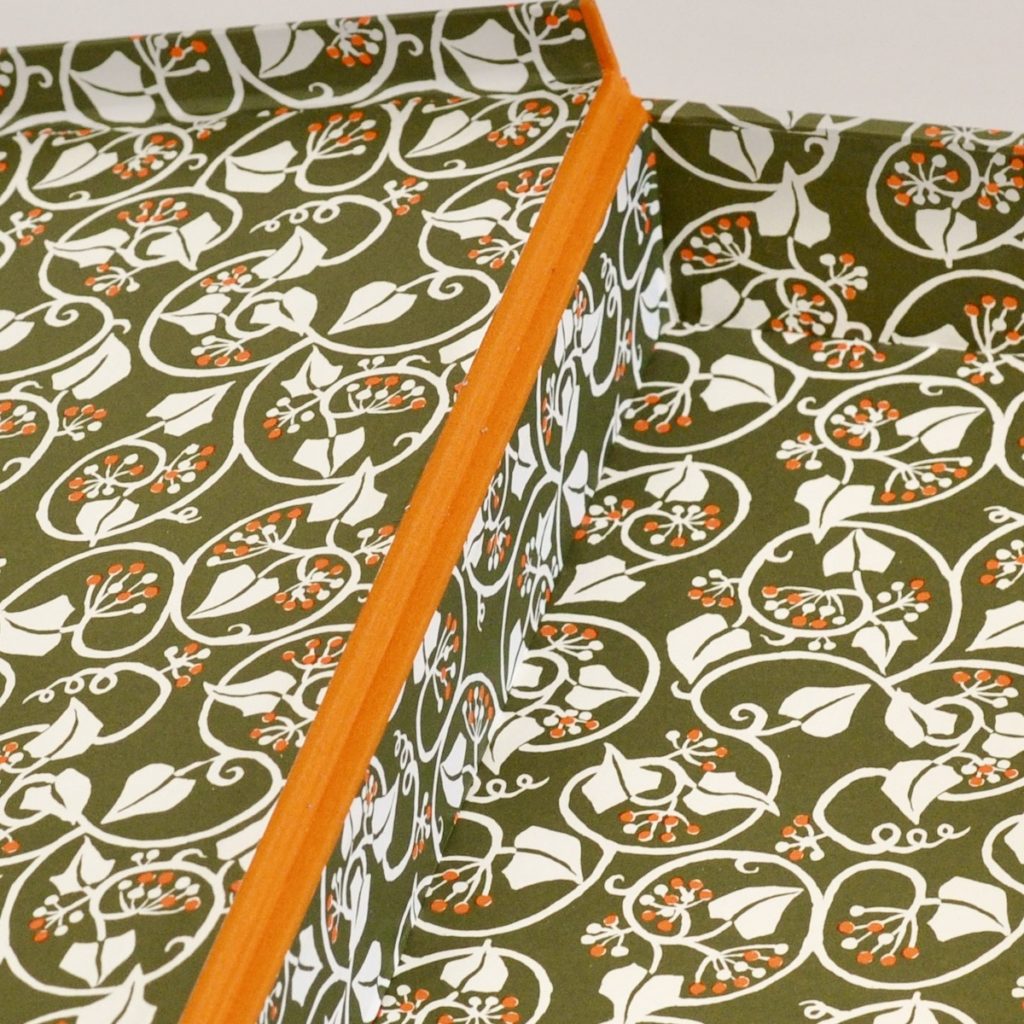 Document Box Patterned A Large Document Box covered in Ivy Patterned Paper - Cambridge Imprint
