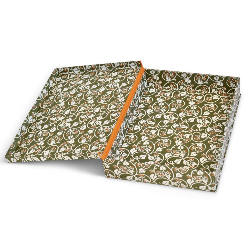 Document Box Patterned A Large Document Box covered in Ivy Patterned Paper - Cambridge Imprint