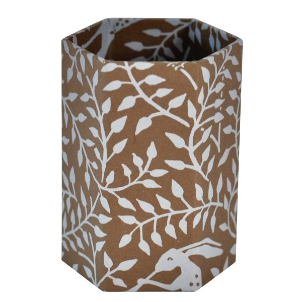 Cambridge Imprint Patterned Paper-covered Pencil Pot