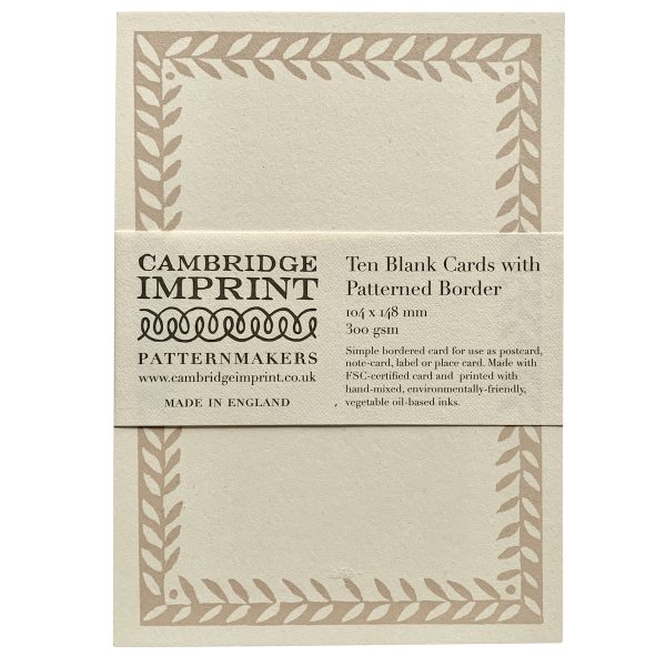 Cards with Patterned Border in Plaster Pink by Cambridge Imprint