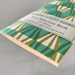 Very Slim List Book with Threadwork Green covers