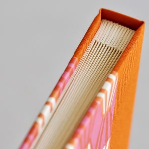 Cambridge Imprint Photograph Album in Threadwork Pink and Orange - detail