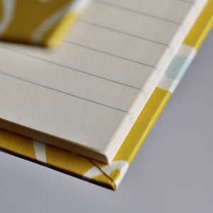 Large Lined Hardback Notebook (Persephone Mustard pattern)