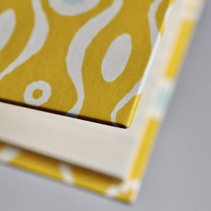 Large Lined Hardback Notebook (Persephone Mustard pattern)