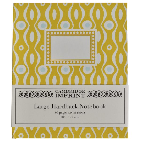 Large Lined Hardback Notebook (Persephone Mustard pattern)