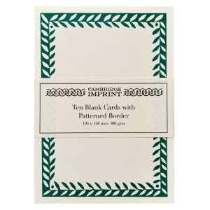 10 Postcards with Patterned Border in Bottle Green