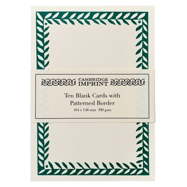 Cambridge Imprint Postcard with Border in Bottle Green