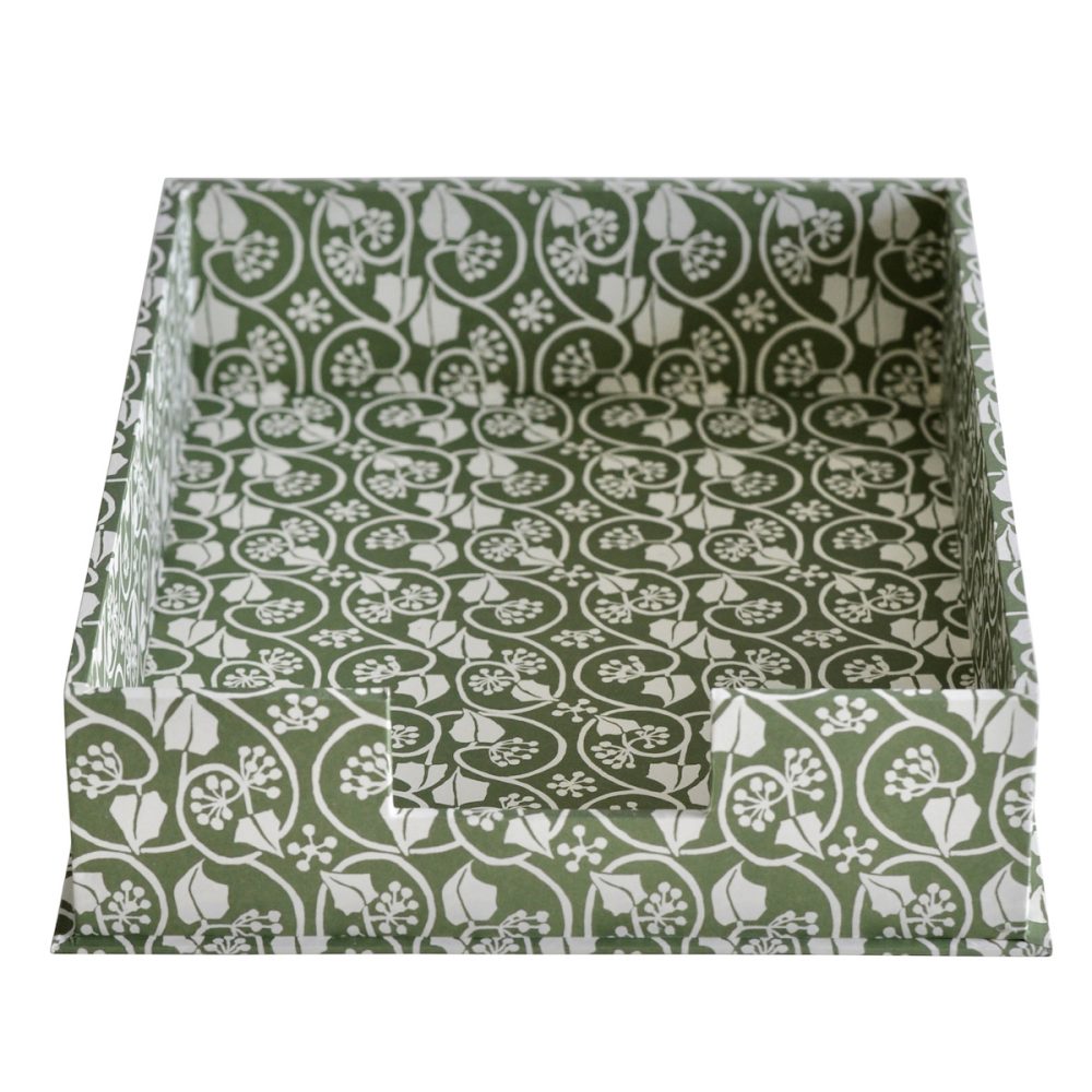 A4 Letter Tray Small Ivy Stripe Sage Green Cambridge Imprint