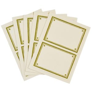 Packet of 10 Large Self-Adhesive Labels with Bawden Green Border