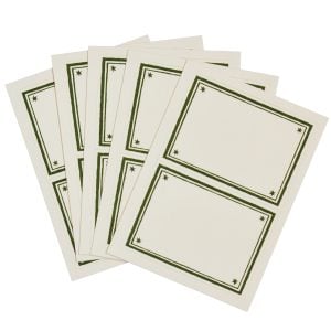 Packet of 10 Large Self-Adhesive Labels with Bottle Green Border