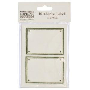 Cambridge Imprint Address Labels in Bottle Green
