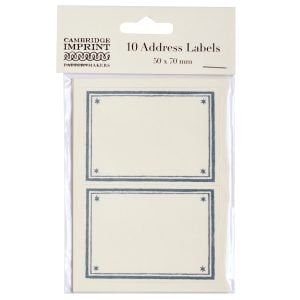 Cambridge Imprint Address Labels in Bright Blue