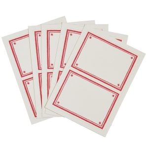 Packet of 10 Large Self-Adhesive Labels with Bright Pink Border