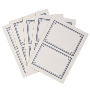 Packet of 10 Large Self-Adhesive Labels with Cornflower Blue Border