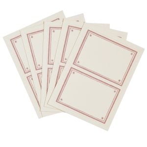 Packet of 10 Large Self-Adhesive Labels with Cupboard Pink Border