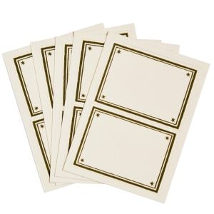 Packet of 10 Large Self-Adhesive Labels with Dark Olive Green Border