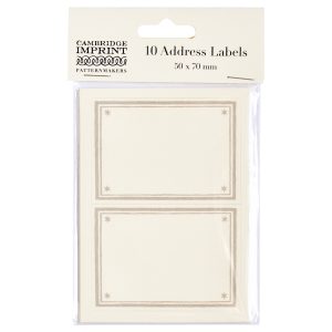 Cambridge Imprint Address Labels in Pearl Grey