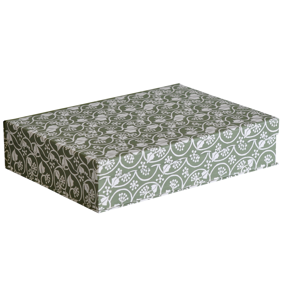A4 Box File Small Ivy Stripe Sage Green - Cambridge Imprint