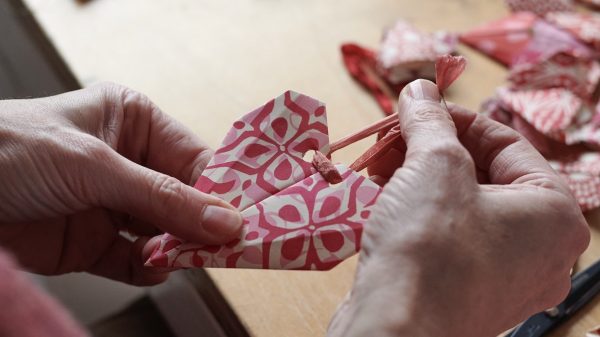 an origami heart