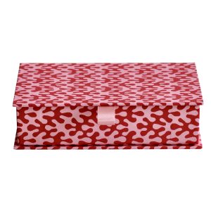 Postcard Box in Kelp Raspberry pattern paper by Cambridge Imprint