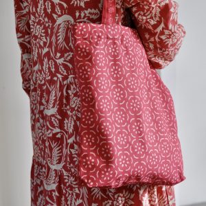 Cambridge Imprint Patterned Cotton Book Bag