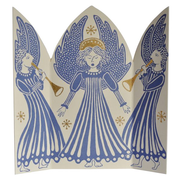 Extra-special Choir of Angels triptych card by Cambridge Imprint