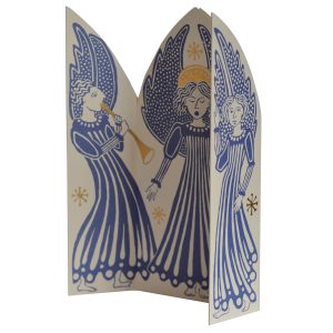 Extra-special Choir of Angels triptych card by Cambridge Imprint