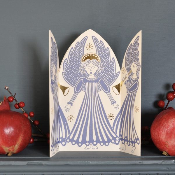 Extra-special Choir of Angels triptych card by Cambridge Imprint