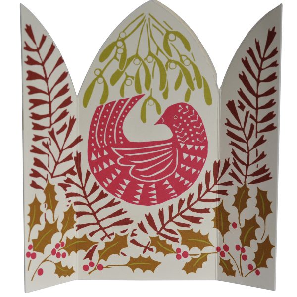 Extra-special Hidden Winter Bird triptych card by Cambridge Imprint