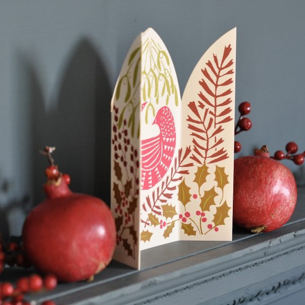 Extra-special Hidden Bird triptych card by Cambridge Imprint