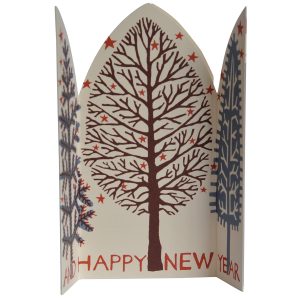 Extra-special Winter Trees triptych card by Cambridge Imprint