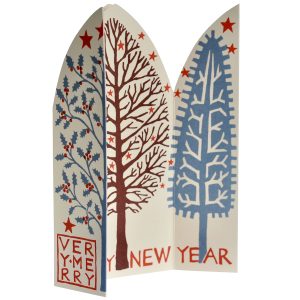 Extra-special Winter Trees triptych card by Cambridge Imprint