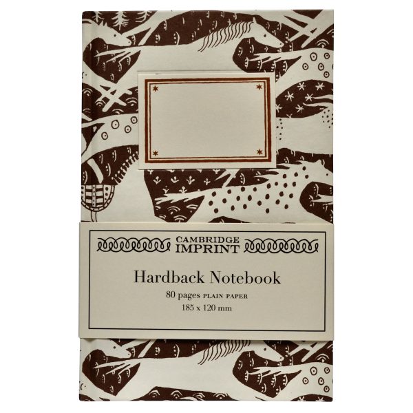 Hardback Notebook covered in Horses Chocolate patterned paper