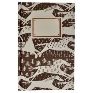Hardback Notebook covered in Horses Chocolate patterned paper
