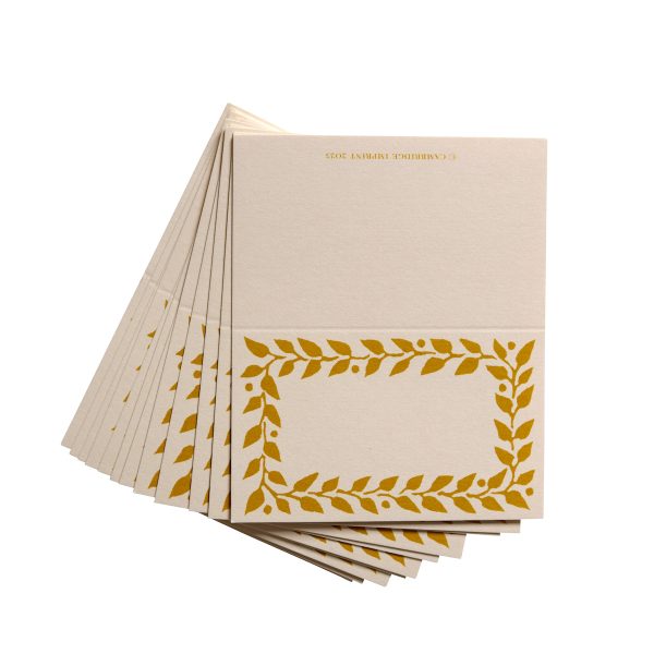 place cards with mustard border