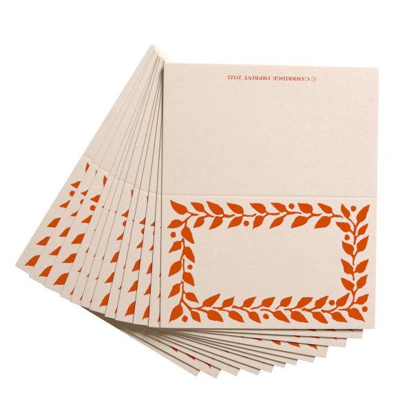 place cards with orange border