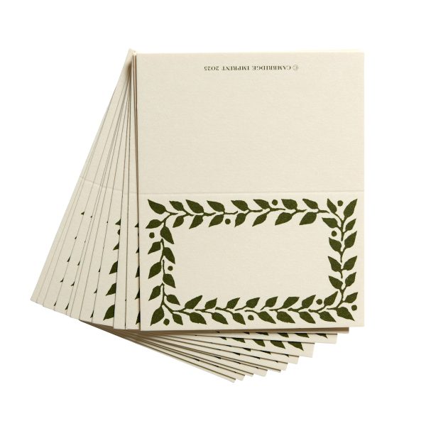 place cards with olive green border