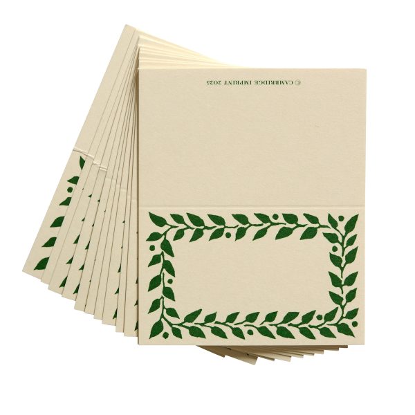 place cards with pea green border