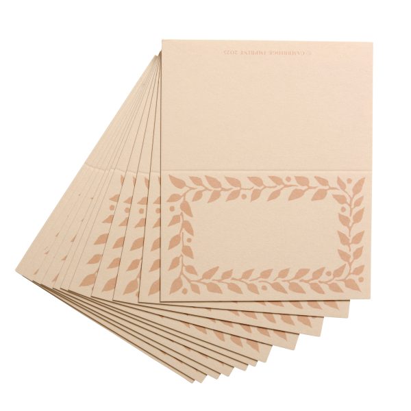 place cards with plaster pink border